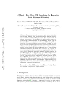JBFnet -- Low Dose CT Denoising by Trainable Joint Bilateral Filtering