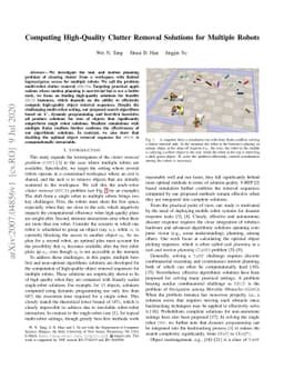 Computing High-Quality Clutter Removal Solutions for Multiple Robots