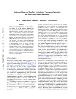 Influence Diagram Bandits: Variational Thompson Sampling for Structured
  Bandit Problems