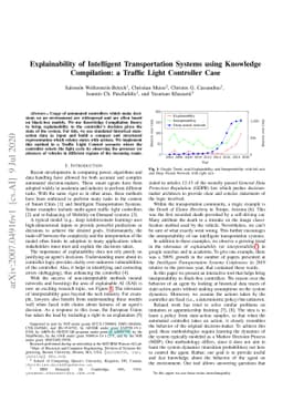 Explainability of Intelligent Transportation Systems using Knowledge
  Compilation: a Traffic Light Controller Case