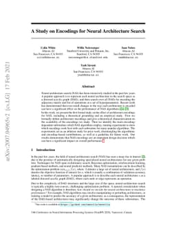 A Study on Encodings for Neural Architecture Search