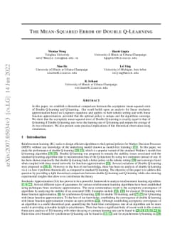 The Mean-Squared Error of Double Q-Learning