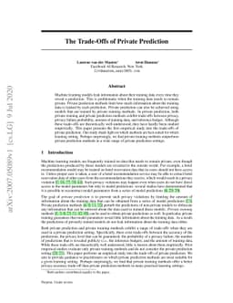 The Trade-Offs of Private Prediction