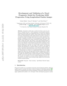 Development and Validation of a Novel Prognostic Model for Predicting
  AMD Progression Using Longitudinal Fundus Images