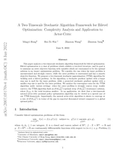 A Two-Timescale Framework for Bilevel Optimization: Complexity Analysis
  and Application to Actor-Critic