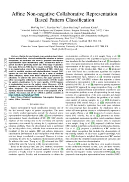 Affine Non-negative Collaborative Representation Based Pattern
  Classification