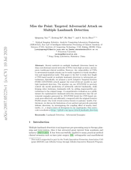 Miss the Point: Targeted Adversarial Attack on Multiple Landmark
  Detection