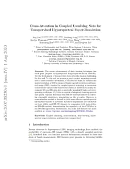 Cross-Attention in Coupled Unmixing Nets for Unsupervised Hyperspectral
  Super-Resolution