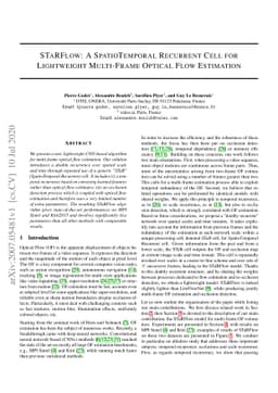 STaRFlow: A SpatioTemporal Recurrent Cell for Lightweight Multi-Frame
  Optical Flow Estimation