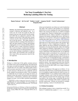 Not Your Grandfathers Test Set: Reducing Labeling Effort for Testing