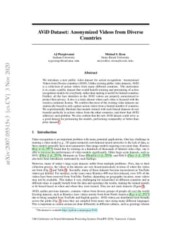 AViD Dataset: Anonymized Videos from Diverse Countries