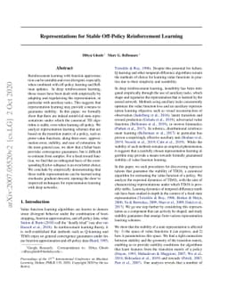 Representations for Stable Off-Policy Reinforcement Learning