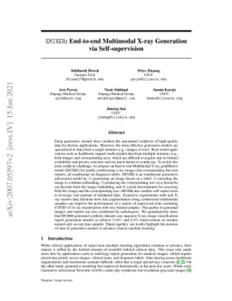 EMIXER: End-to-end Multimodal X-ray Generation via Self-supervision