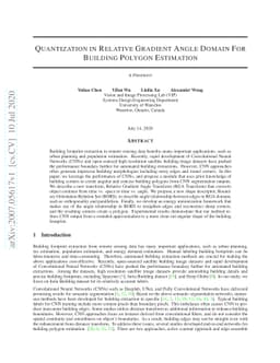 Quantization in Relative Gradient Angle Domain For Building Polygon
  Estimation