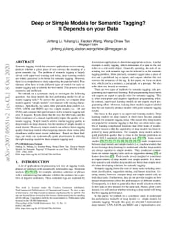 Deep or Simple Models for Semantic Tagging? It Depends on your Data
  [Experiments]