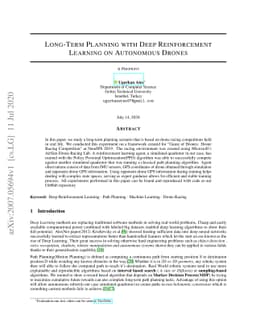 Long-Term Planning with Deep Reinforcement Learning on Autonomous Drones