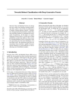 Towards Robust Classification with Deep Generative Forests