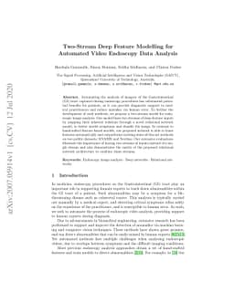 Two-Stream Deep Feature Modelling for Automated Video Endoscopy Data
  Analysis