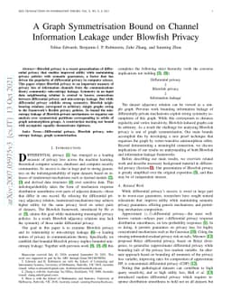 A Graph Symmetrisation Bound on Channel Information Leakage under
  Blowfish Privacy