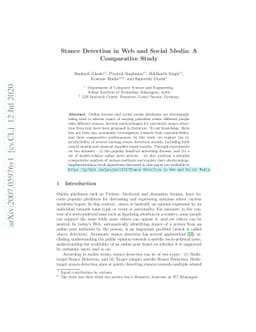 Stance Detection in Web and Social Media: A Comparative Study