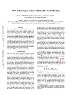 NISP: A Multi-lingual Multi-accent Dataset for Speaker Profiling