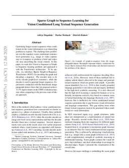 Sparse Graph to Sequence Learning for Vision Conditioned Long Textual
  Sequence Generation