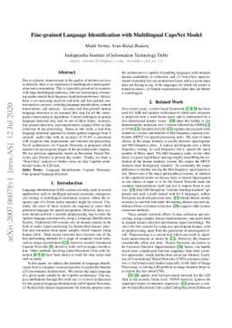 Fine-grained Language Identification with Multilingual CapsNet Model