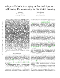 Adaptive Periodic Averaging: A Practical Approach to Reducing
  Communication in Distributed Learning