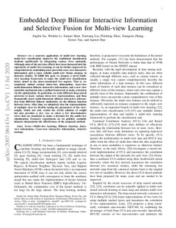 Embedded Deep Bilinear Interactive Information and Selective Fusion for
  Multi-view Learning