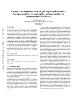 Coarse scale representation of spiking neural networks: backpropagation
  through spikes and application to neuromorphic hardware