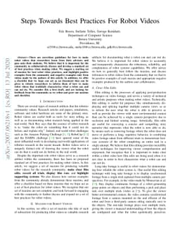 Steps Towards Best Practices For Robot Videos