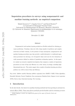 Imputation procedures in surveys using nonparametric and machine
  learning methods: an empirical comparison