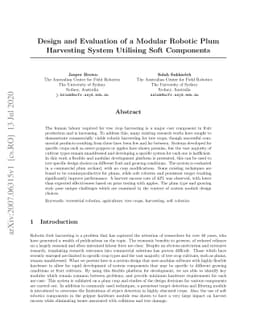 Design and Evaluation of a Modular Robotic Plum Harvesting System
  Utilising Soft Components