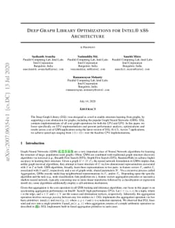 Deep Graph Library Optimizations for Intel(R) x86 Architecture