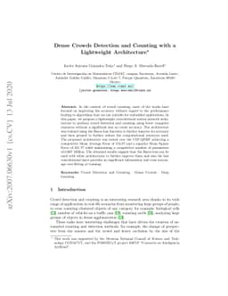 Dense Crowds Detection and Counting with a Lightweight Architecture