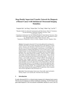 Deep Doubly Supervised Transfer Network for Diagnosis of Breast Cancer
  with Imbalanced Ultrasound Imaging Modalities
