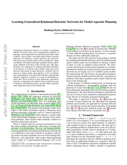 Learning Generalized Relational Heuristic Networks for Model-Agnostic
  Planning