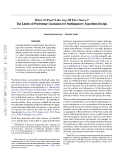 What If I Don't Like Any Of The Choices? The Limits of Preference
  Elicitation for Participatory Algorithm Design