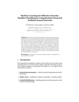 Machine Learning for Offensive Security: Sandbox Classification Using
  Decision Trees and Artificial Neural Networks