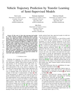 Vehicle Trajectory Prediction by Transfer Learning of Semi-Supervised
  Models