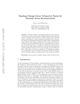 Topology-Change-Aware Volumetric Fusion for Dynamic Scene Reconstruction