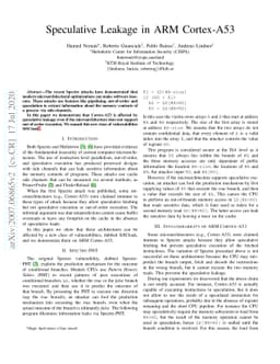 Speculative Leakage in ARM Cortex-A53