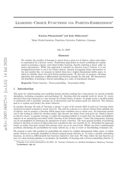 Learning Choice Functions via Pareto-Embeddings