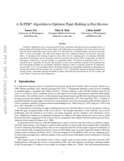 A SUPER* Algorithm to Optimize Paper Bidding in Peer Review