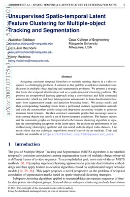 Unsupervised Spatio-temporal Latent Feature Clustering for
  Multiple-object Tracking and Segmentation