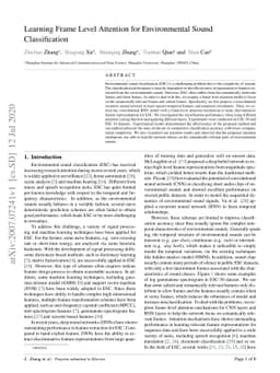 Learning Frame Level Attention for Environmental Sound Classification