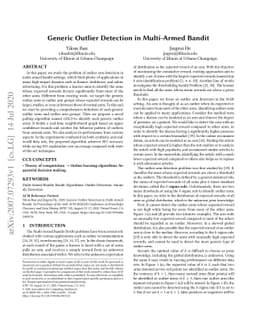Generic Outlier Detection in Multi-Armed Bandit