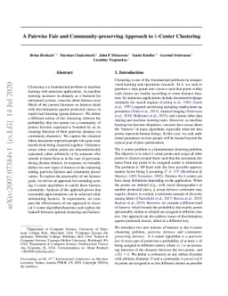 A Pairwise Fair and Community-preserving Approach to k-Center Clustering