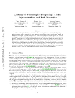 Anatomy of Catastrophic Forgetting: Hidden Representations and Task
  Semantics