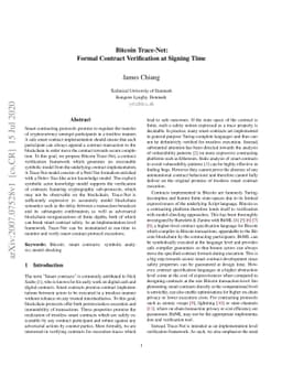 Bitcoin Trace-Net: Formal Contract Verification at Signing Time